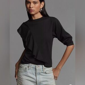 NWT Nation Las Angeles by Anthropologie Farrah Asymmetrical Ruffle Top Size XS
